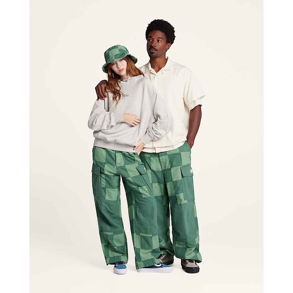 OTW By Vans Patchwork Oversized Fit Cargo‎ Pants Myrtle Green Unisex Size 28 NEW
